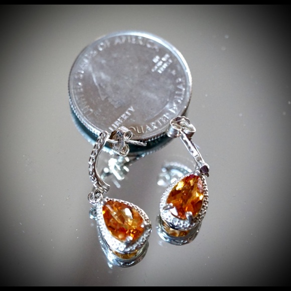 Azotic Topaz & Diamond Halo Earrings - Picture 8 of 8